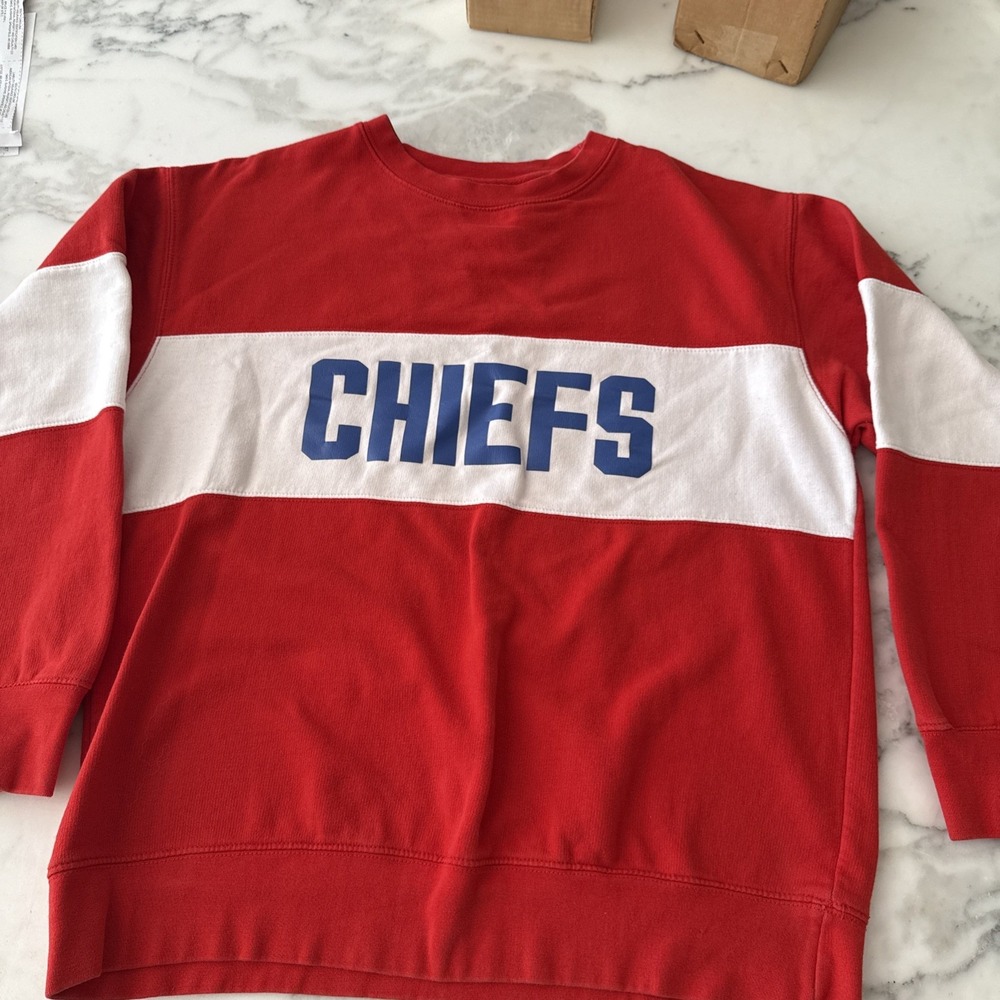 VTG Fan Cloth Chefs Sweatshirt‎ Large Red White Blue